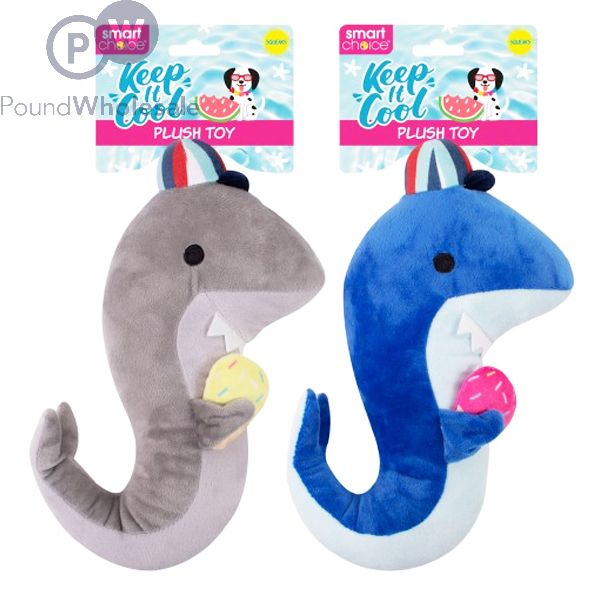 Wholesale Smart Choice Summer Shark Squeaky Plush Dog Toy