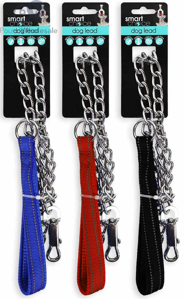 Wholesale Smart Choice Metal Chain Dog Lead 3 Assorted Colours