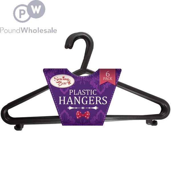 Wholesale Sewing Box Black Plastic Clothes Hangers Pack Pound