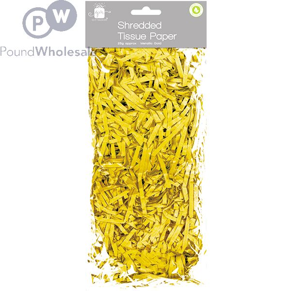 Wholesale Giftmaker Metallic Gold Shredded Tissue Paper 25g Pound Wholesale