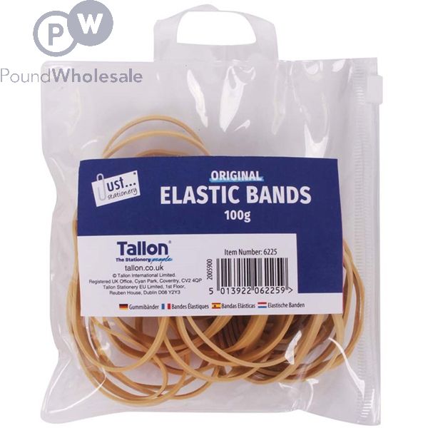 Wholesale Just Stationery Rubber Bands Assorted Sizes 100g Pound