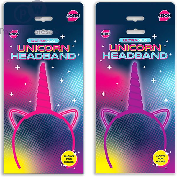 Wholesale Hoot Glow Unicorn Headband Assorted Colours Pound