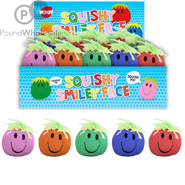 Wholesale Hoot Squishy Smile Face Cdu Assorted Colours Pound
