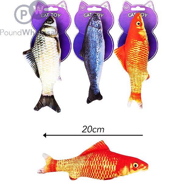 Wholesale World Of Pets Soft Fish Catnip Cat Toy 20cm Assorted Pound Wholesale