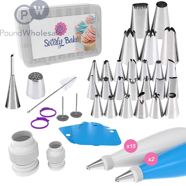 Wholesale Swirly Bake Cake Decorating Kit 65pc Pound Wholesale