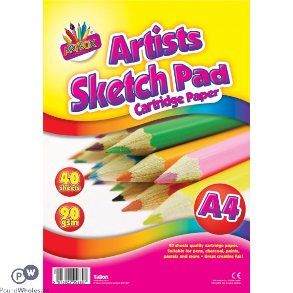 Wholesale A4 Artists Sketch Pad 40 Sheet Assorted Pound Wholesale