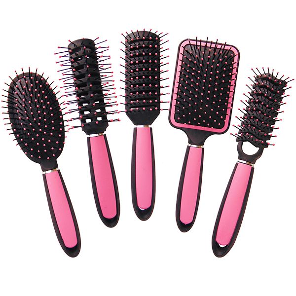 Pink Hair Brush Set Baby Hair Brush Comb Set Soft Bristle BD Hoker