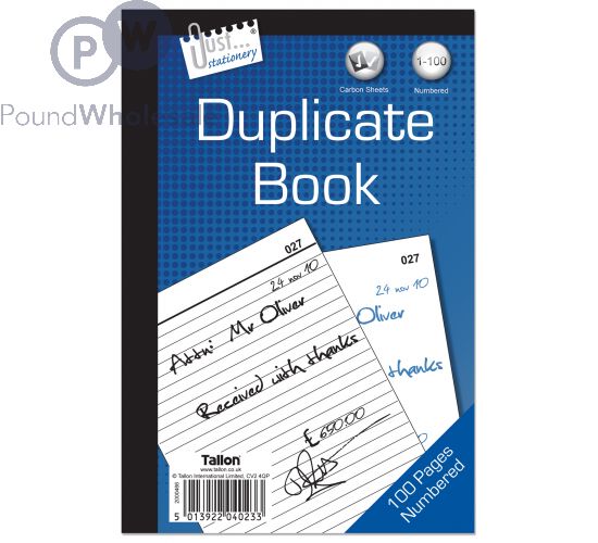 Wholesale Just Stationery Duplicate Book 100 Pages Pound Wholesale