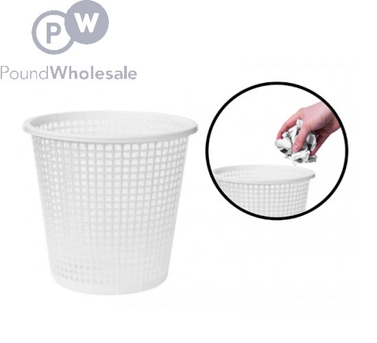 Wholesale Mesh Plastic Waste Bin White Pound Wholesale