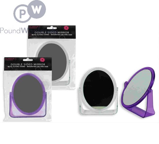 Wholesale Glamour Essentials Double Sided Cosmetic Mirror With Tilting Stand Cdu 2 Assorted Colours Pound Wholesale