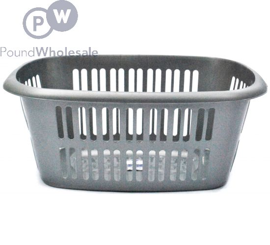 Wholesale Rectangular Laundry Basket Silver 55l Pound Wholesale