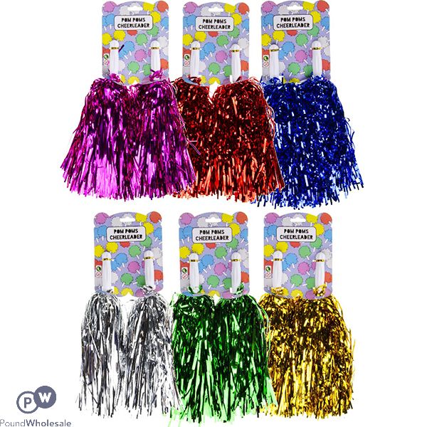 Cheerleader Pom Poms 2 Pack Assorted Colours