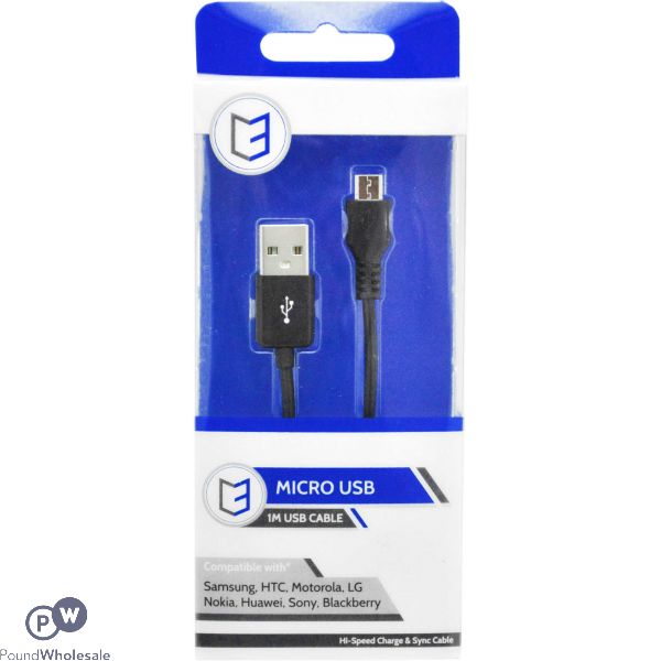 Vibe Black Micro Usb Cable 1m