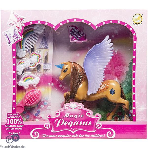 Magic Pegasus Horse With Wings Beauty Play Set