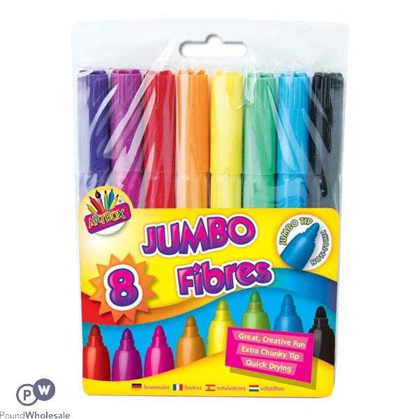 Artbox Jumbo Fibres Assorted Colours 8 Pack