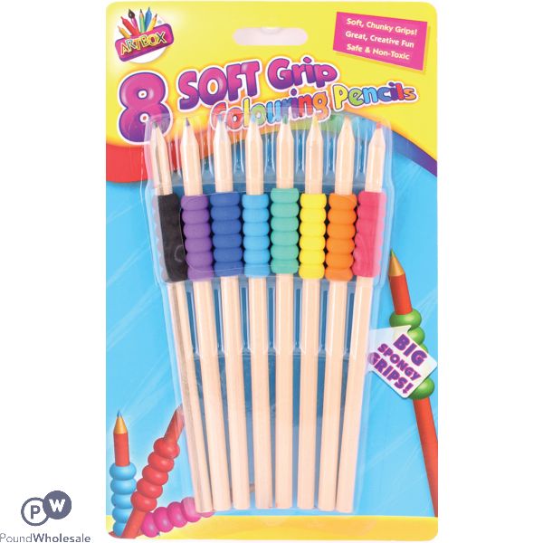 Artbox Soft Grip Colouring Pencils Assorted Colours 8 Pack