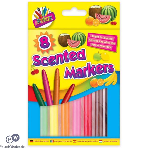 ARTBOX ASSORTED COLOUR SCENTED MARKERS 8 PACK