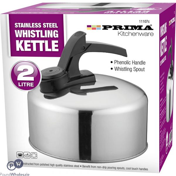 PRIMA STAINLESS STEEL WHISTLING KETTLE 2L