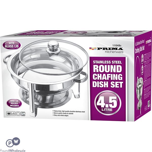 PRIMA STAINLESS STEEL ROUND CHAFING DISH SET 4.5L