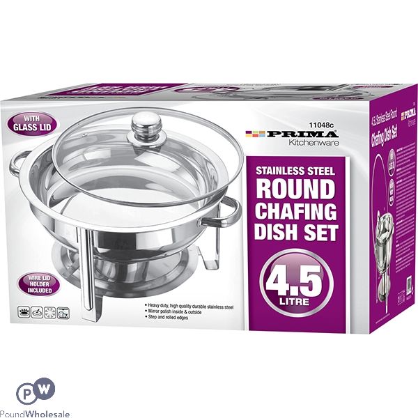 Prima Stainless Steel Round Chafing Dish Set 4.5l