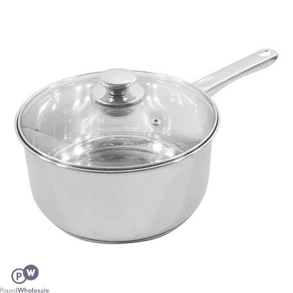 Prima Stainless Steel Milk Pan With Glass Lid 10cm