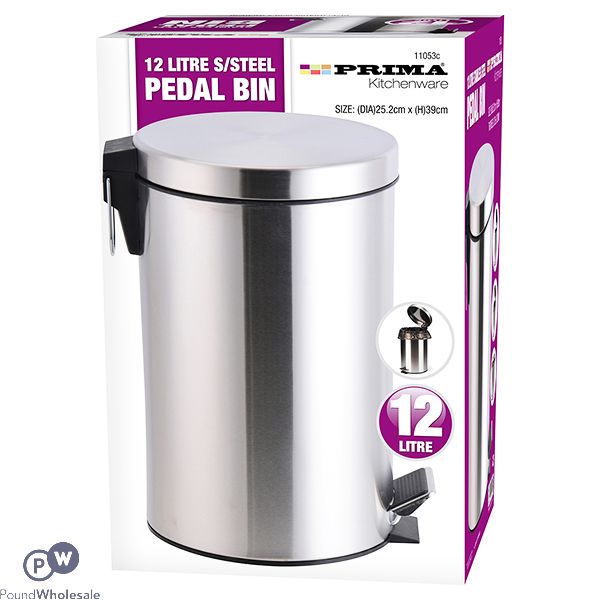 Prima Stainless Steel Pedal Bin 12l