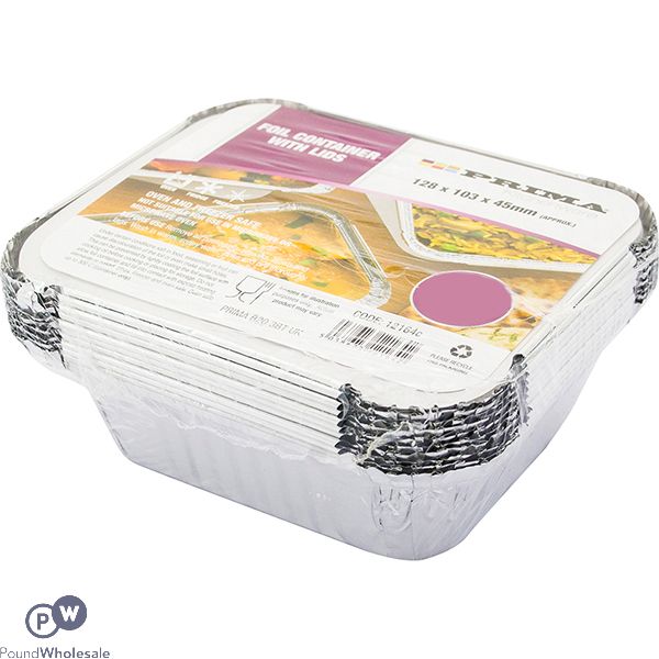 Prima Foil Container With Lids 9 Pack 128 X 103 X 45mm