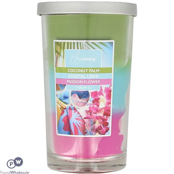 True Living Coastal Paradise Scented Jar Candle 17oz