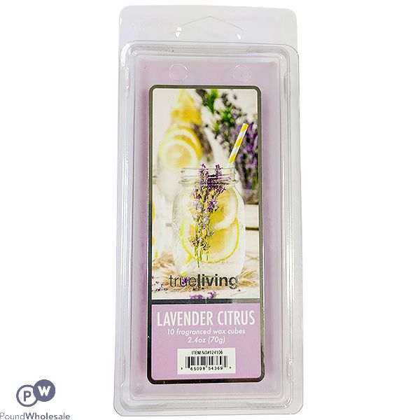 TRUE LIVING 10 LAVENDER CITRUS WAX CUBES 70G