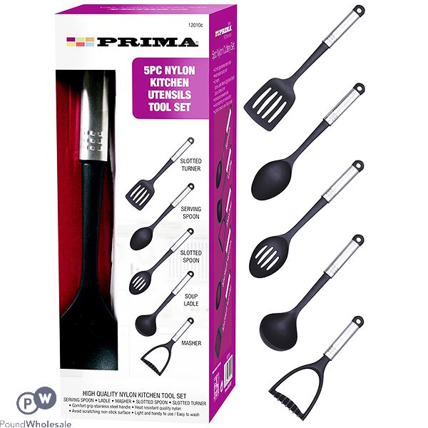 PRIMA NYLON KITCHEN UTENSILS TOOL SET 5PC