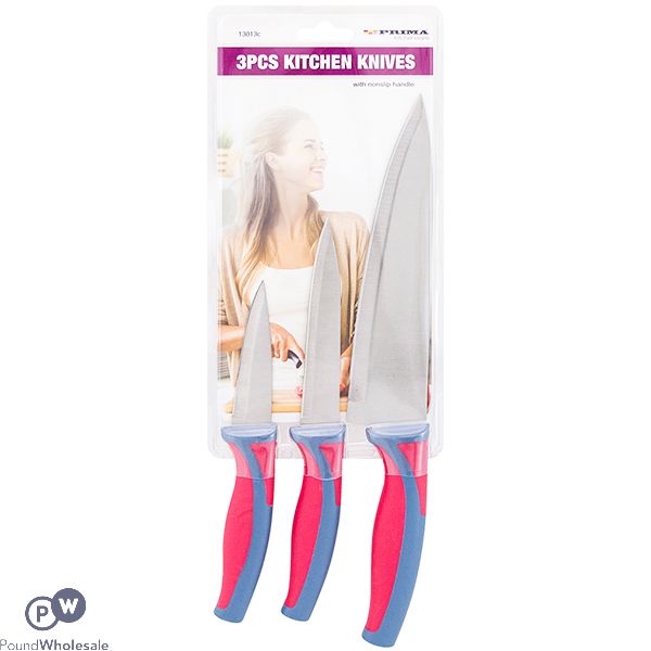 PRIMA NON-SLIP KITCHEN KNIVES SET 3PC