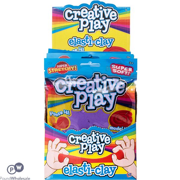 Creative Play Stretchy Elasti-clay Cdu Assorted Colours