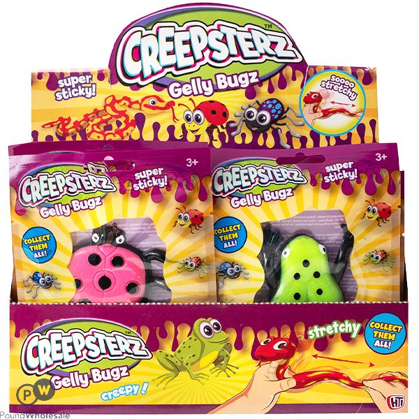 CREEPSTERZ GELLY BUGZ SQUISHY GEL ANIMAL TOYS CDU ASSORTED