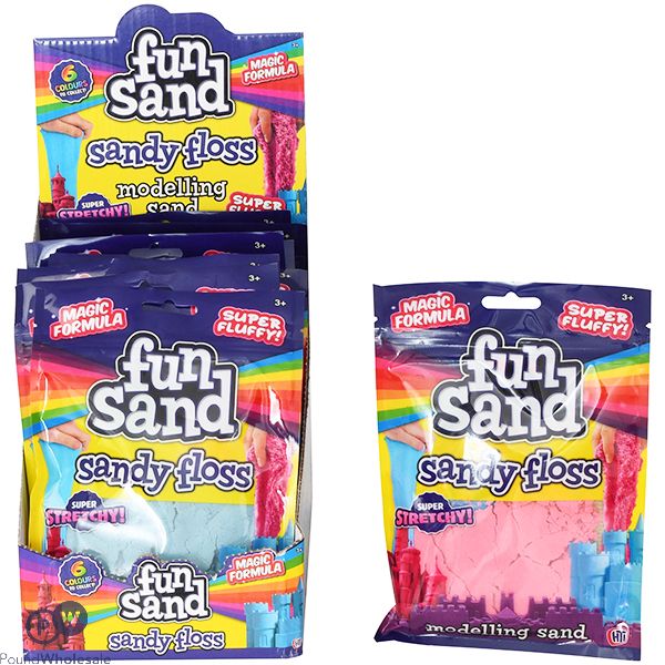 Fun Sand Sandy Floss Modelling Sand CDU Assorted Colours