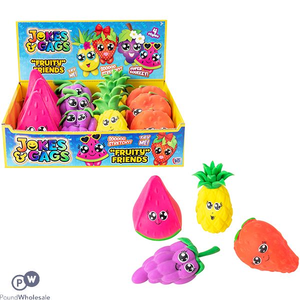 Jokes & Gags Fruity Friends Squish Toys Cdu Assorted