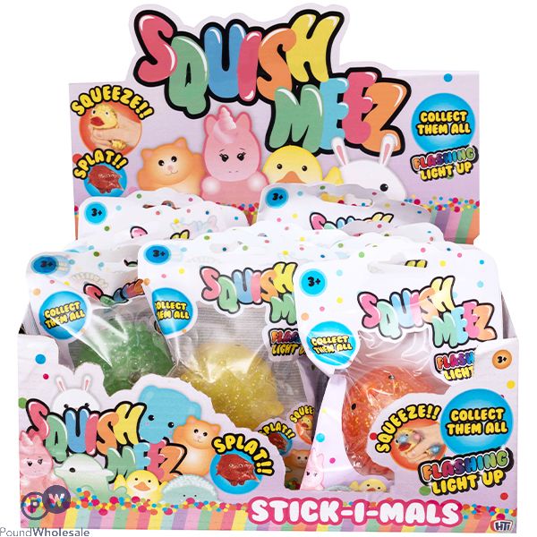 Squish Meez Light-up Stick-i-mals Cdu Assorted