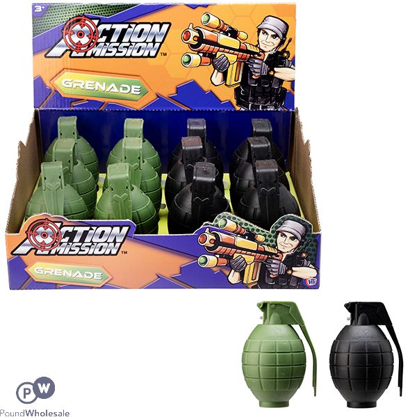 Action Mission Grenade Toy CDU Assorted Colours