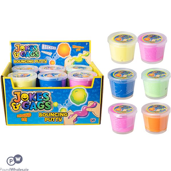 Jokes & Gags Bouncing Putty Cdu Assorted Colours