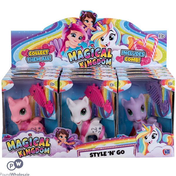 Magical Kingdom Style 'n' Go Unicorn Beauty Play Sets Cdu Assorted Colours