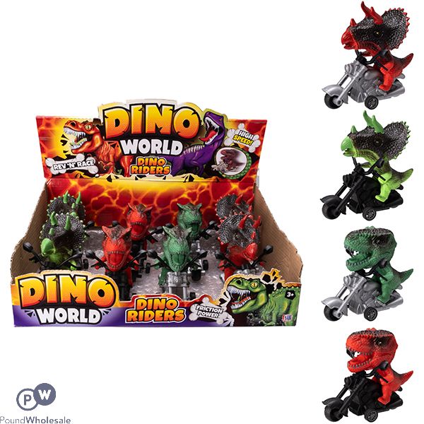 Dino World Rev 'n' Race Friction Power Dino Riders Cdu Assorted