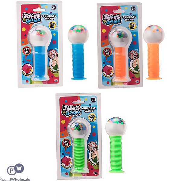Jokes & Gags Gumball Wand Pop Tube Assorted Colours