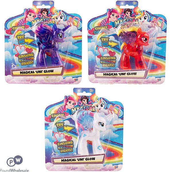 Magical Kingdom Rainbow Light Magical Unicorn Glow Doll Assorted Colours