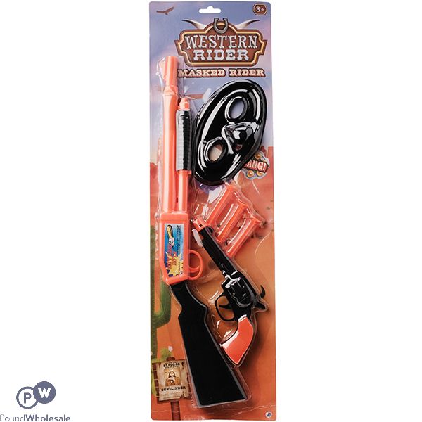 Western Masked Rider Shotgun Revolver Play Set 6pc