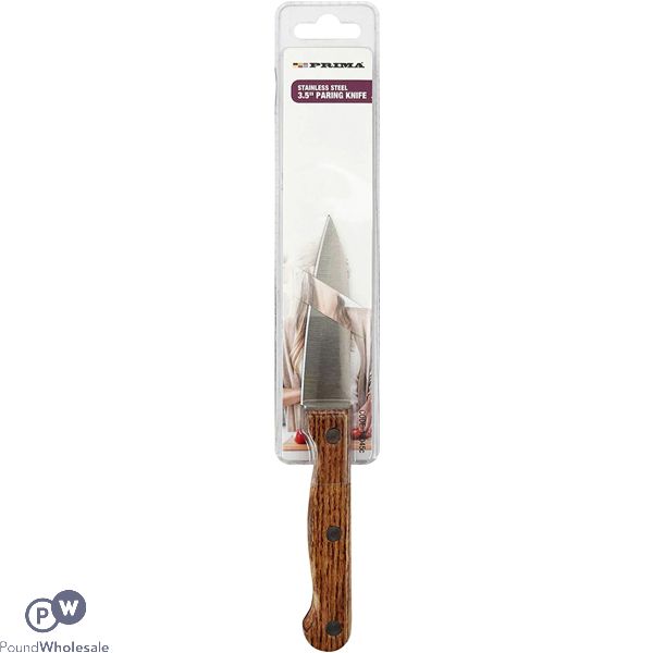 Prima Stainless Steel Wood Handle Paring Knife 3.5"