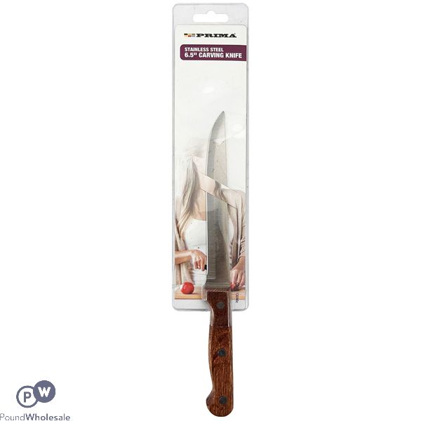 Prima Stainless Steel Wood Handle Carving Knife 6.5cm