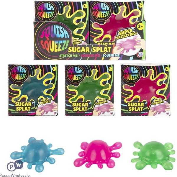 Squishy Squeeze Sugar Splat Squish Toy Cdu Assorted Colours