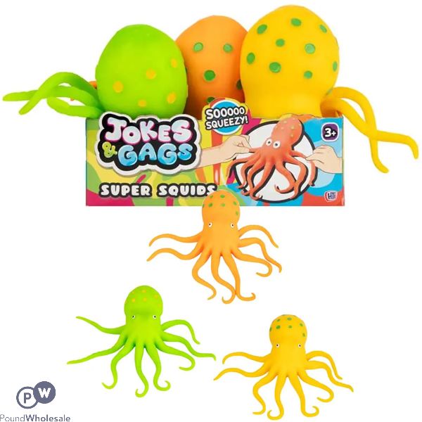 Jokes And Gags Super Squids Squish Toy Cdu Assorted