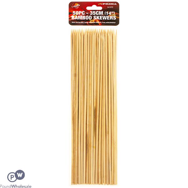 PRIMA BAMBOO SKEWERS 35CM 50 PACK