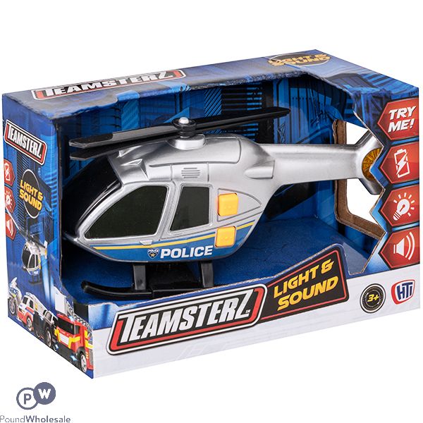 Teamsterz Light Up & Sound Police Helicopter Toy