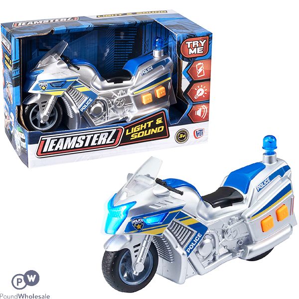 Teamsterz Light Up & Sound Police Motorcycle Toy